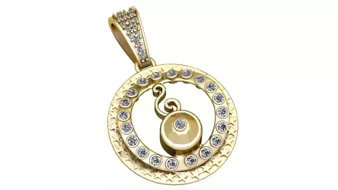 MOROCCON GOLD PENDANT 3D PRINTABLE MODEL 