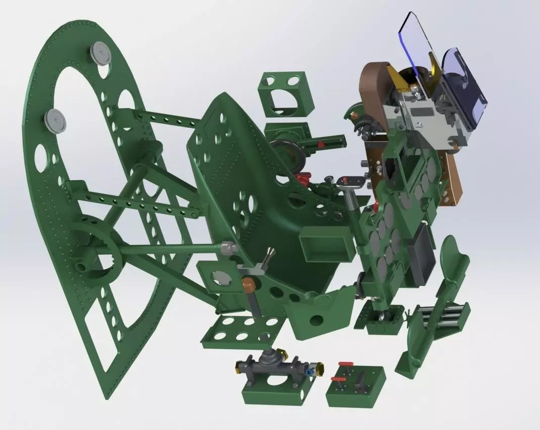 Mitsubishi A6M Zero Cockpit 3D print model_0