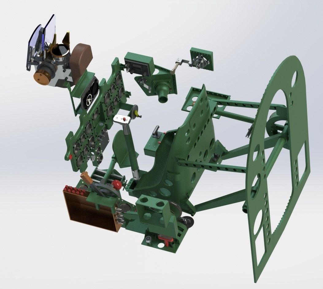 Mitsubishi A6M Zero Cockpit 3D print model_1