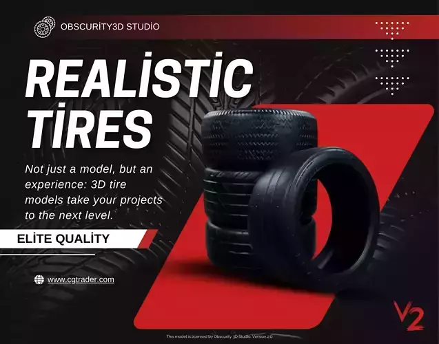 Tire Model Pack V2 Low-poly 3D model