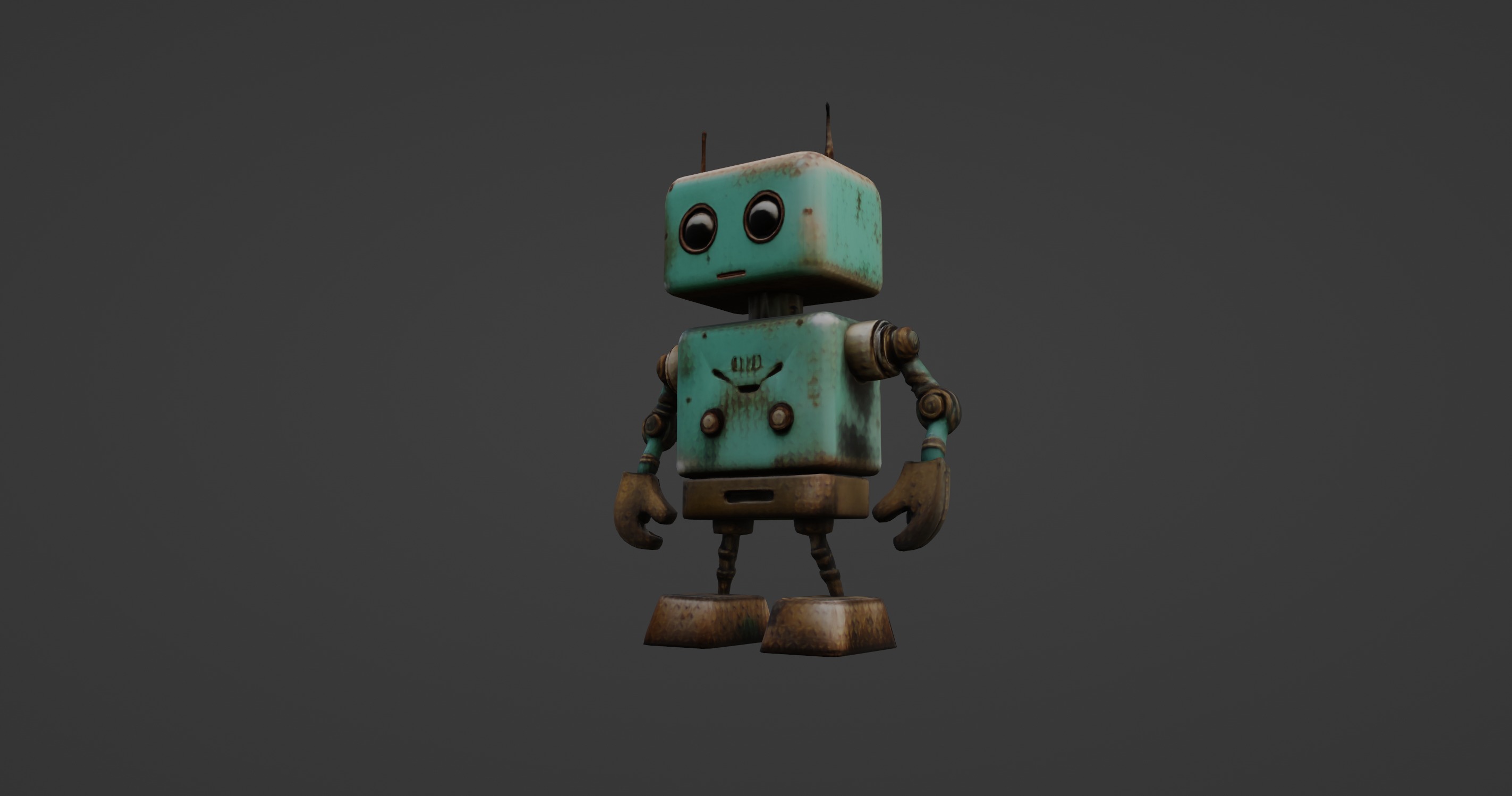 Retro Futuristic Robot 3D Model 3D model_6