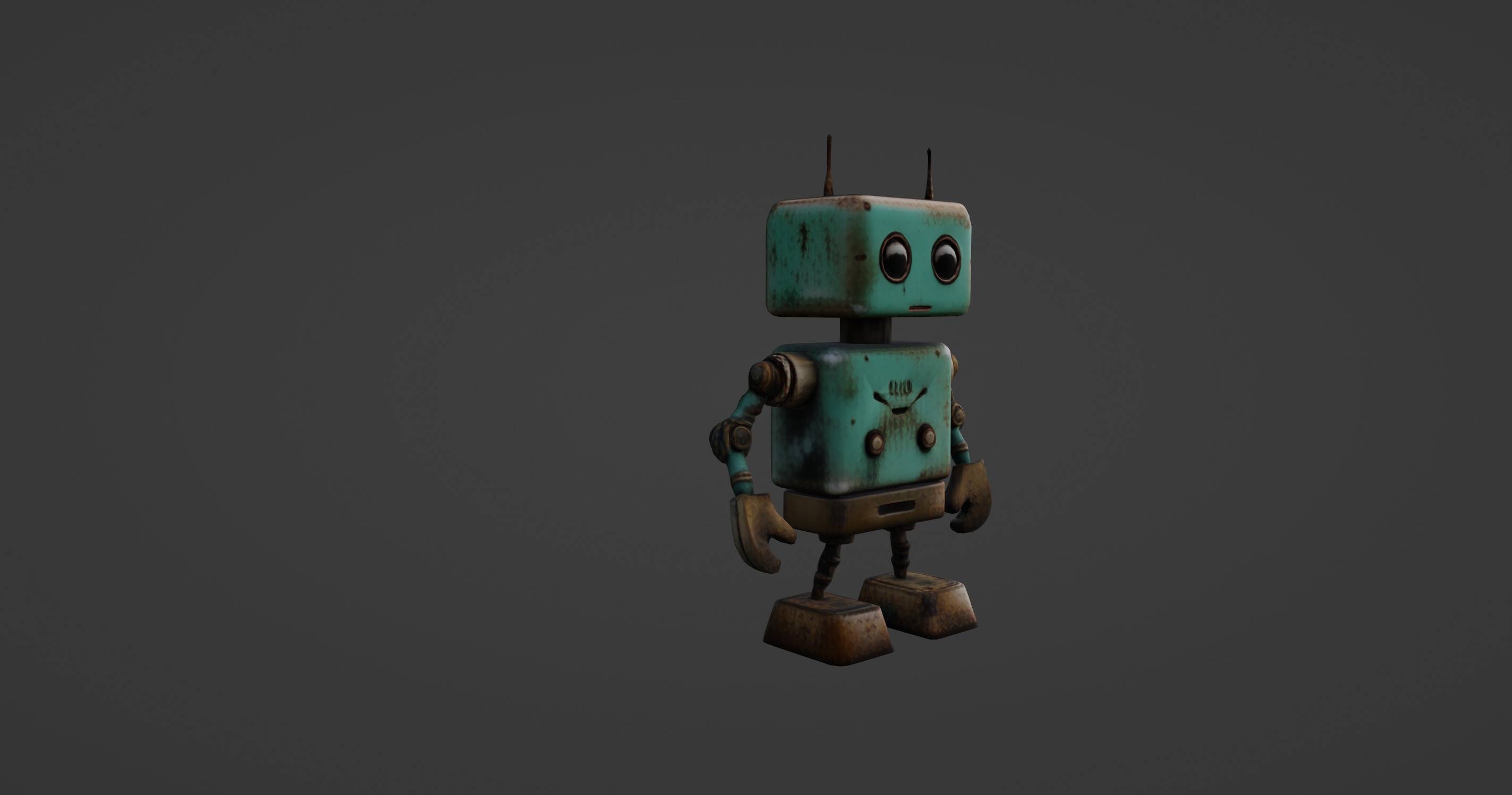 Retro Futuristic Robot 3D Model 3D model_3