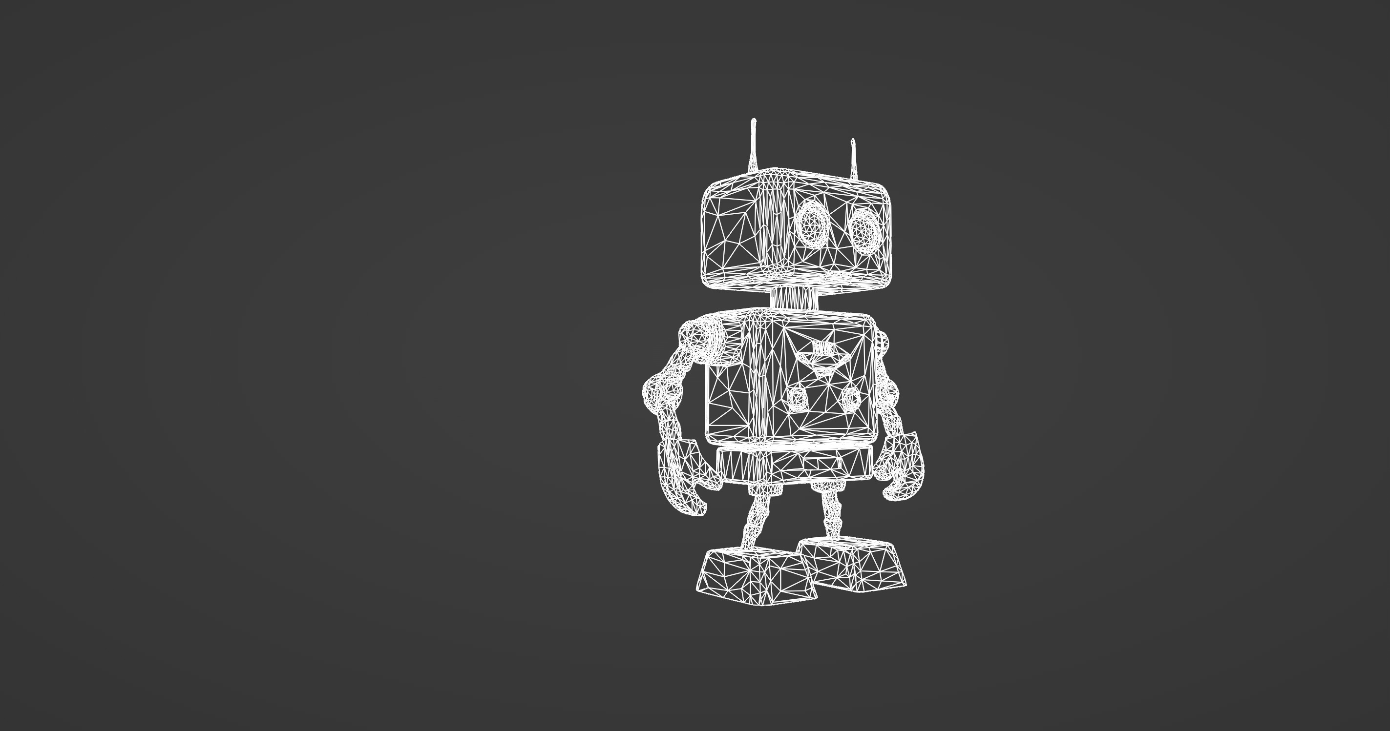 Retro Futuristic Robot 3D Model 3D model_8