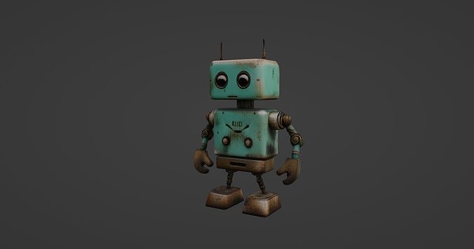 Retro Futuristic Robot 3D Model 3D model
