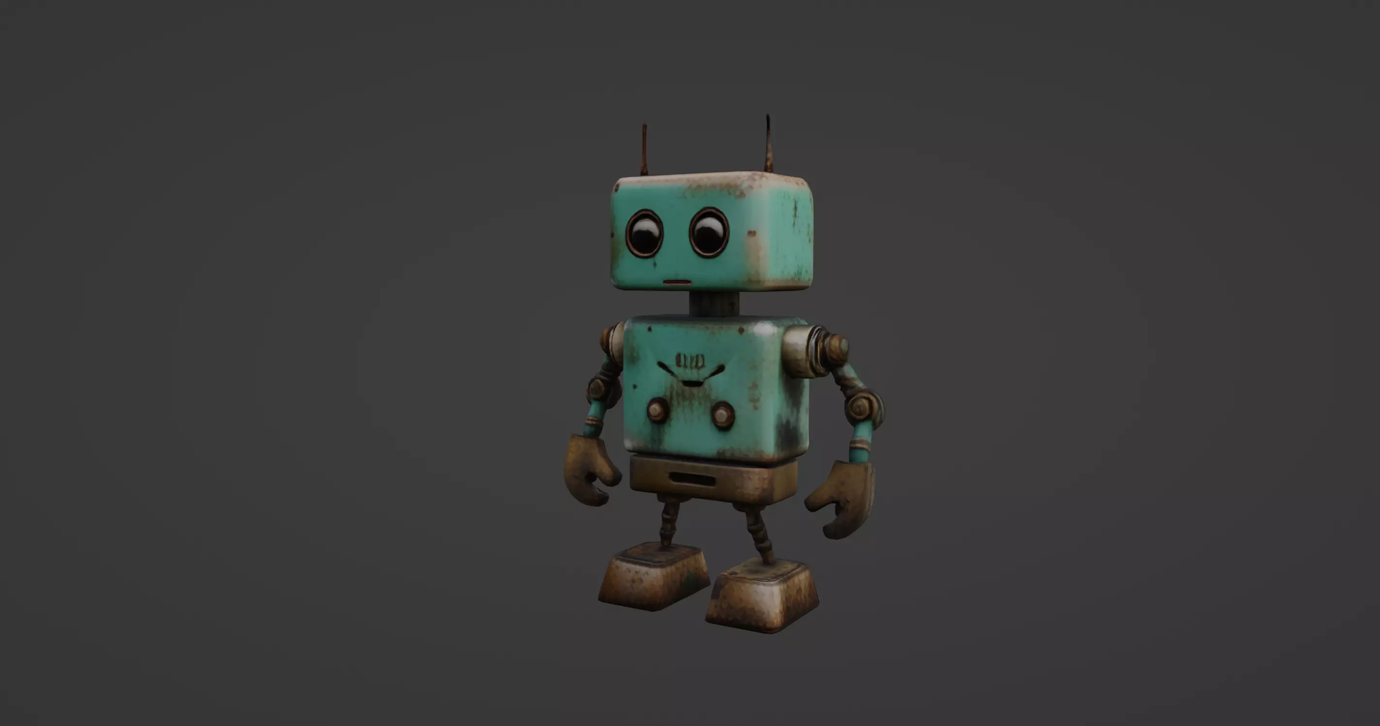 Retro Futuristic Robot 3D Model 3D model_0