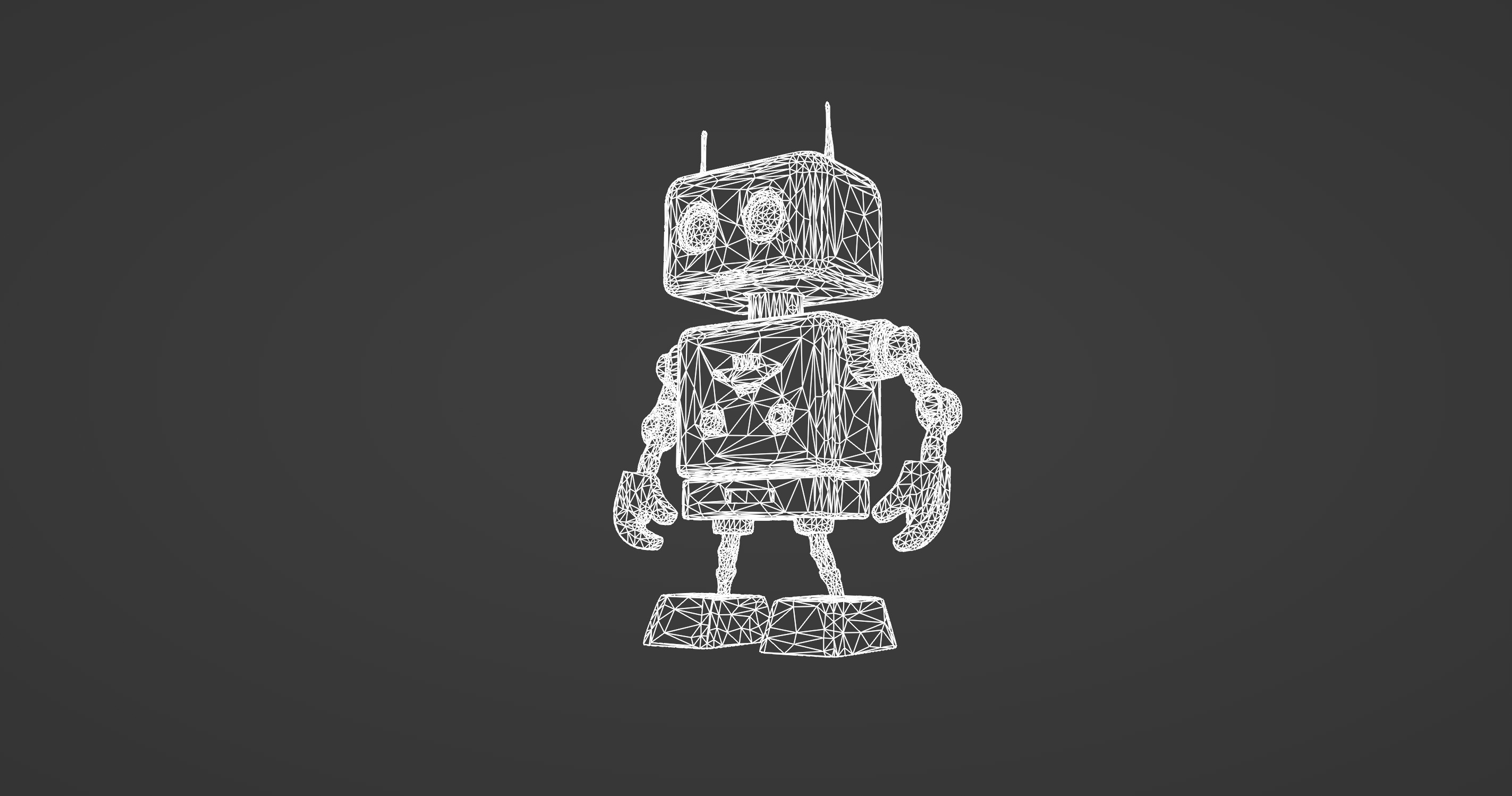 Retro Futuristic Robot 3D Model 3D model_7
