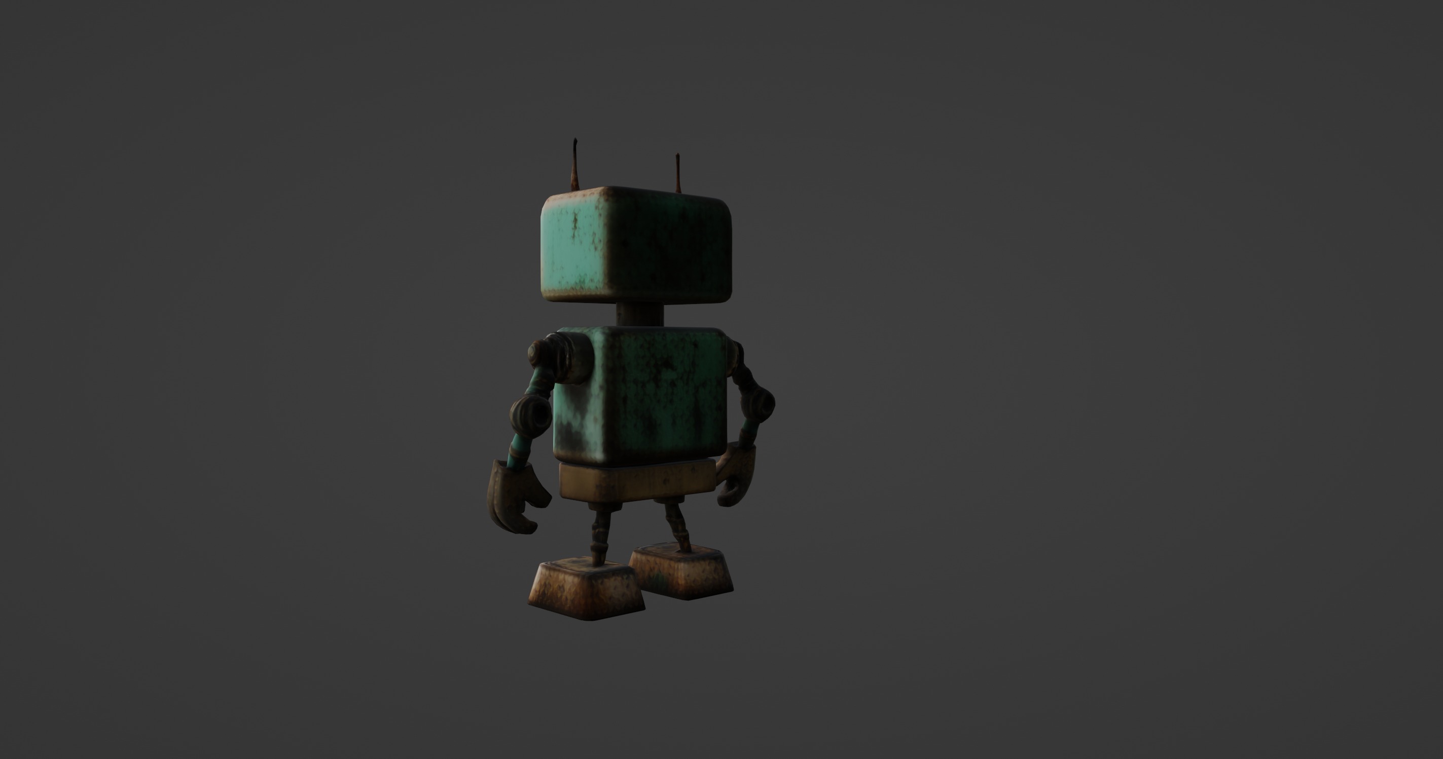 Retro Futuristic Robot 3D Model 3D model_5
