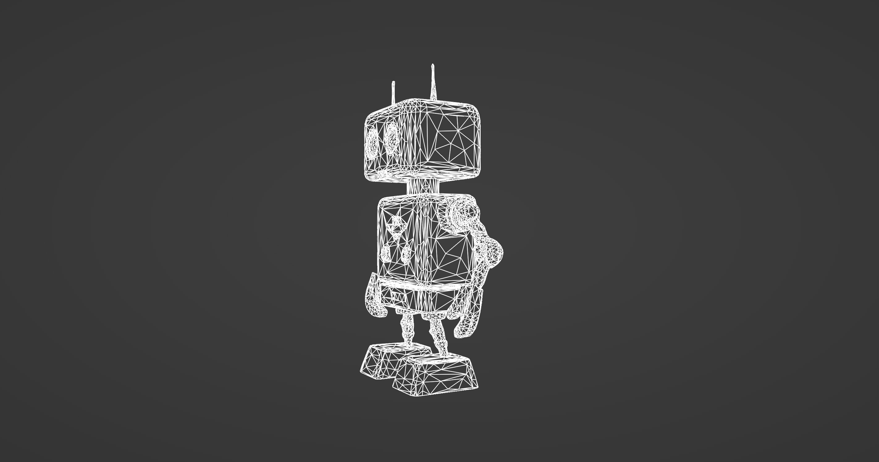 Retro Futuristic Robot 3D Model 3D model_2
