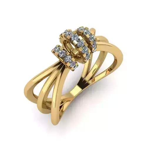 Women Diamond Ring 3dm STL  Render Details - R-04