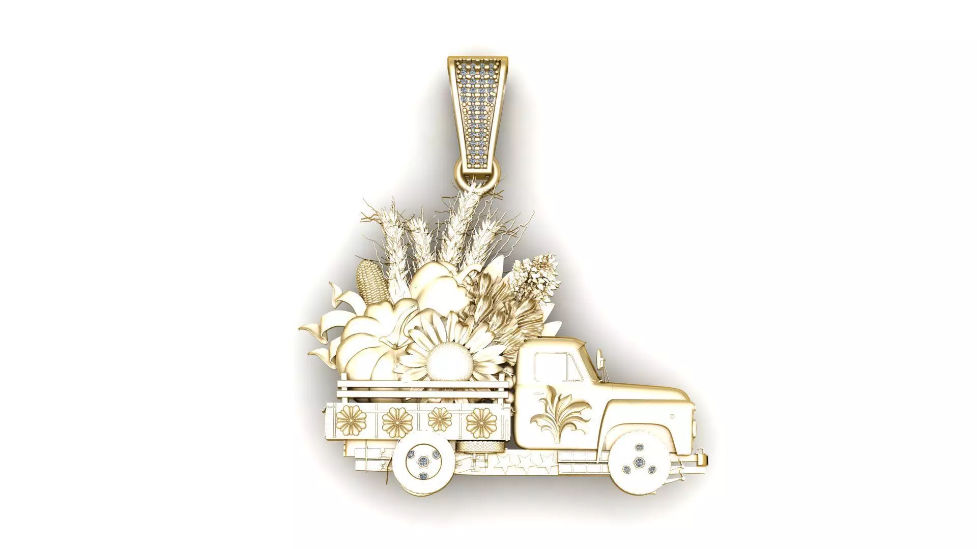 VEGETABLE TRUCK PENDANT 3D PRINTABLE MODEL 3D print model