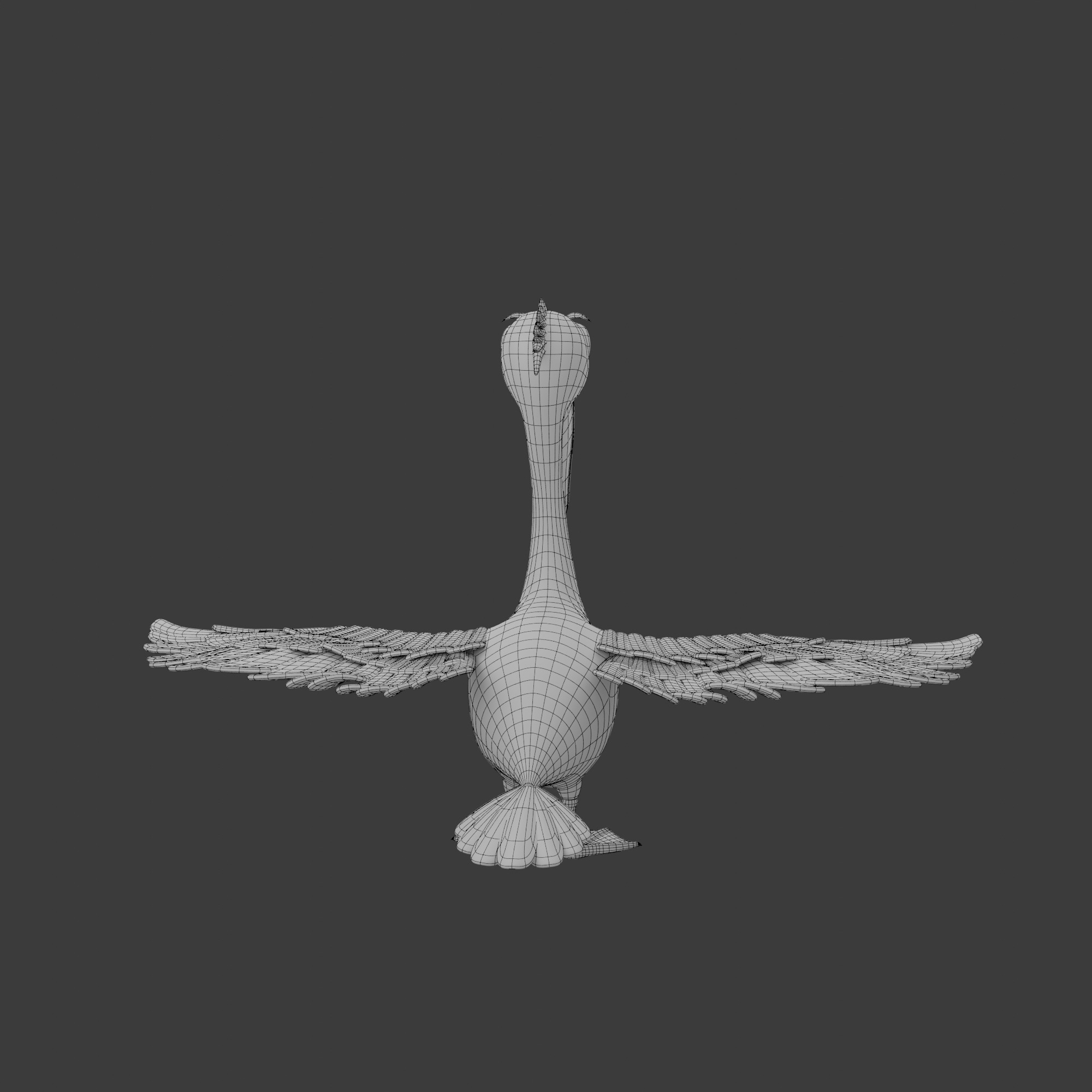 Pelican cartoon 3D model_8