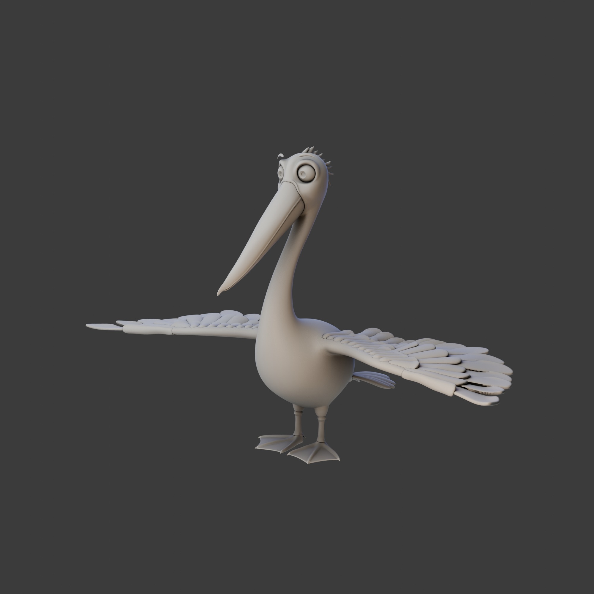 Pelican cartoon 3D model_15