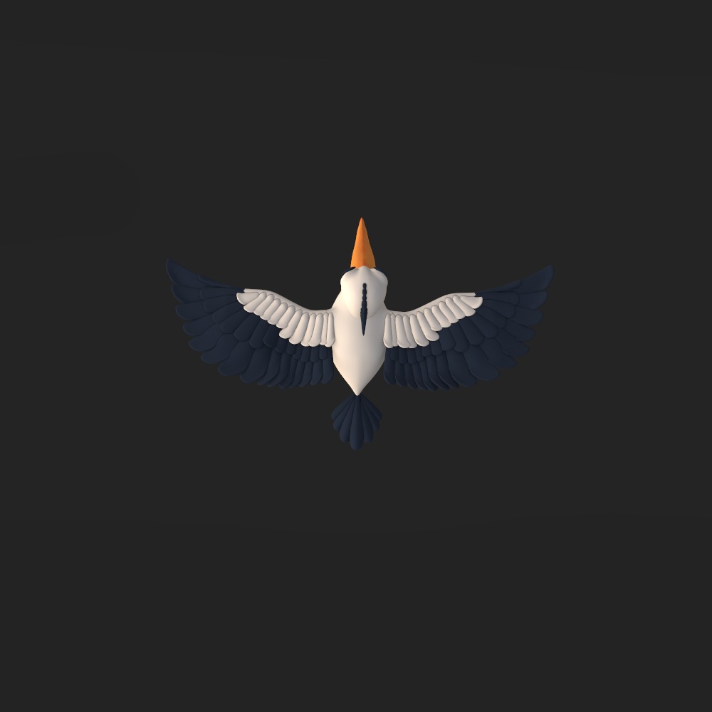 Pelican cartoon 3D model_20