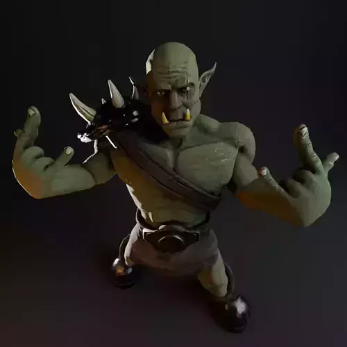 Stylized Green Orc Warrior Game Ready Character