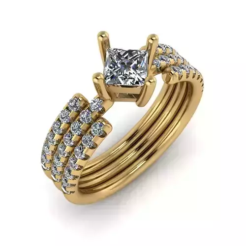 Women Diamond Ring 3dm STL  Render Details - R-08