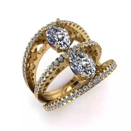 Women Diamond Ring 3dm STL  Render Details - R-09