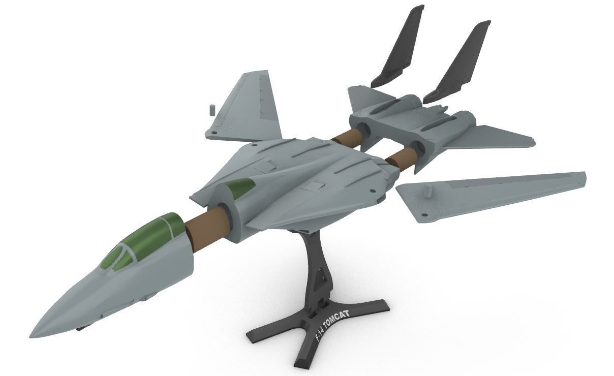F-14 Tomcat wing movable 3D print model_10