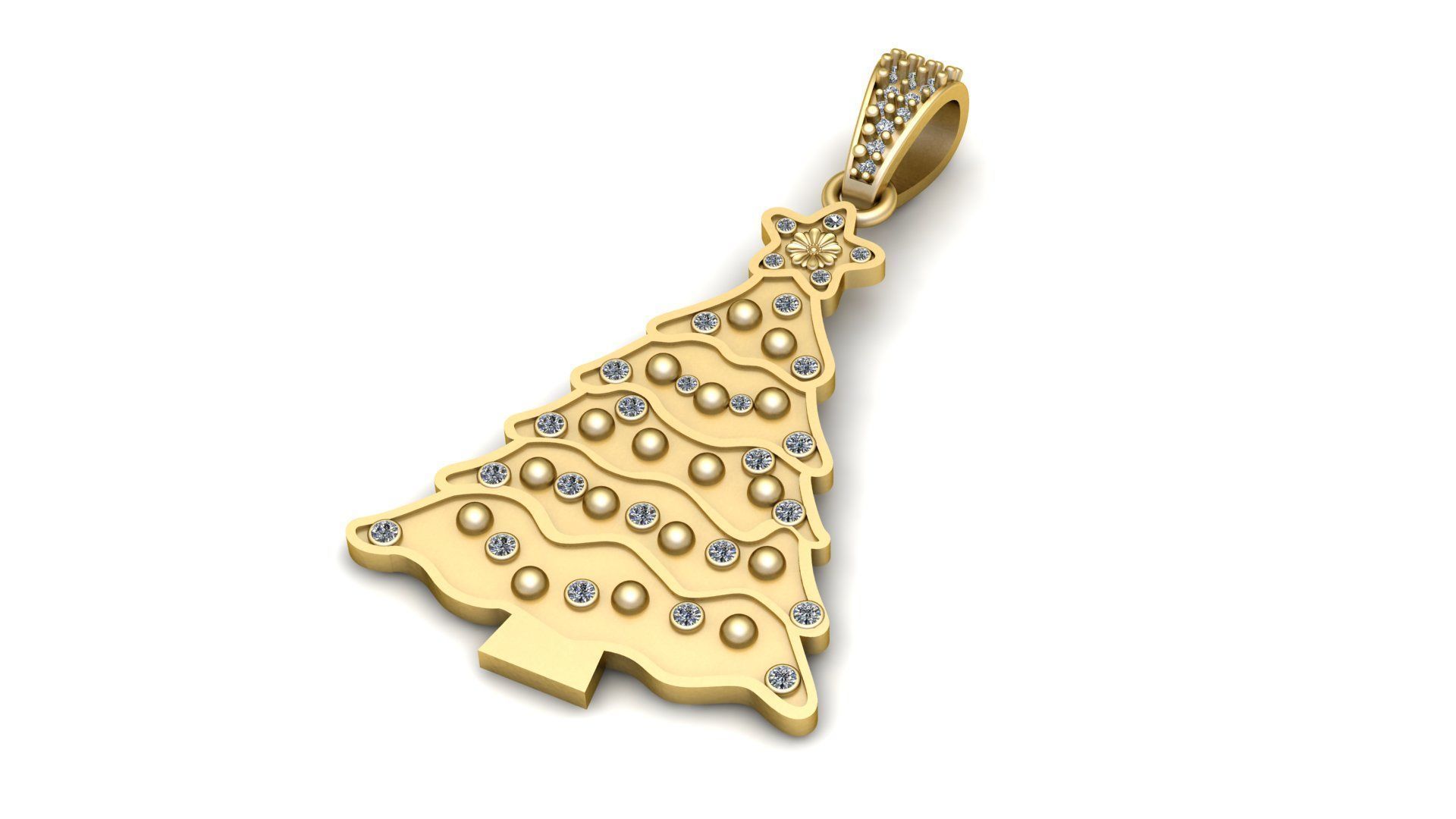 CHRISTMAS TREE PENDANT 3D PRINTABLE MODEL 3D print model_3