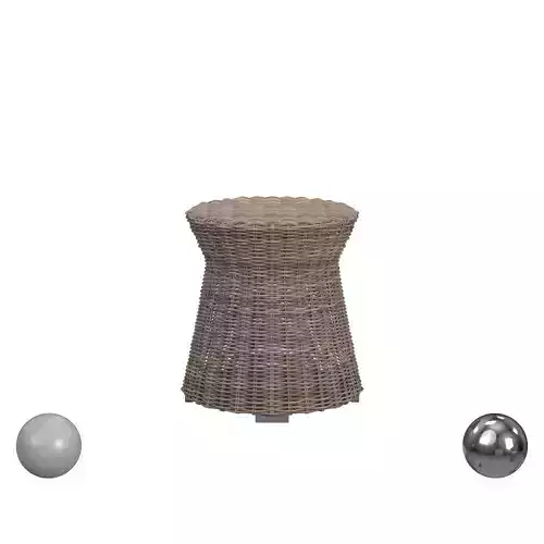 EAST at MAIN Aikman Brown Round Rattan Accent End Table