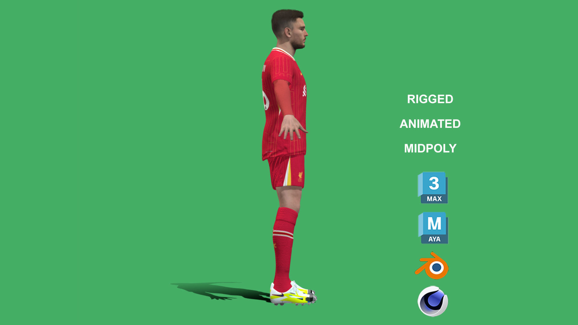 3D Rigged Andy Robertson Liverpool 2025 Low-poly 3D model_7