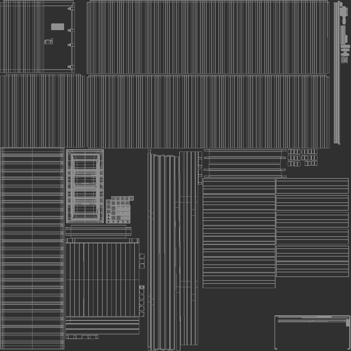 White Cargo Container - shipping steel box 3D model_5