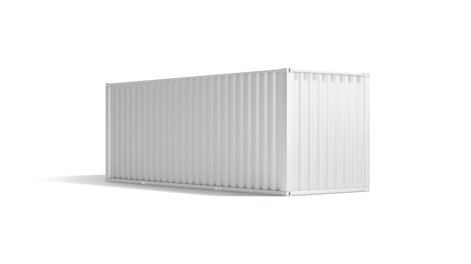 White Cargo Container - shipping steel box 3D model_2