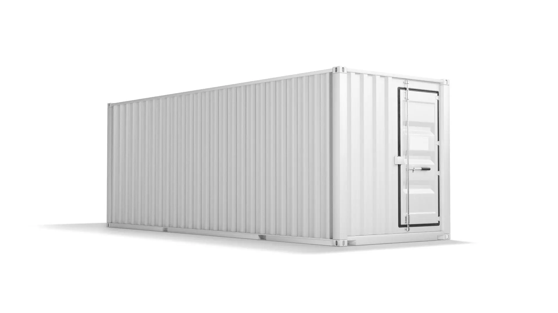 White Cargo Container - shipping steel box 3D model_0