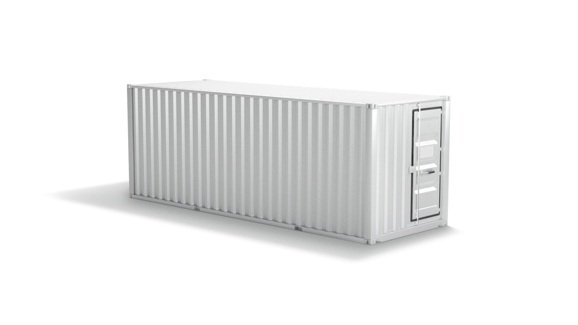 White Cargo Container - shipping steel box 3D model_1