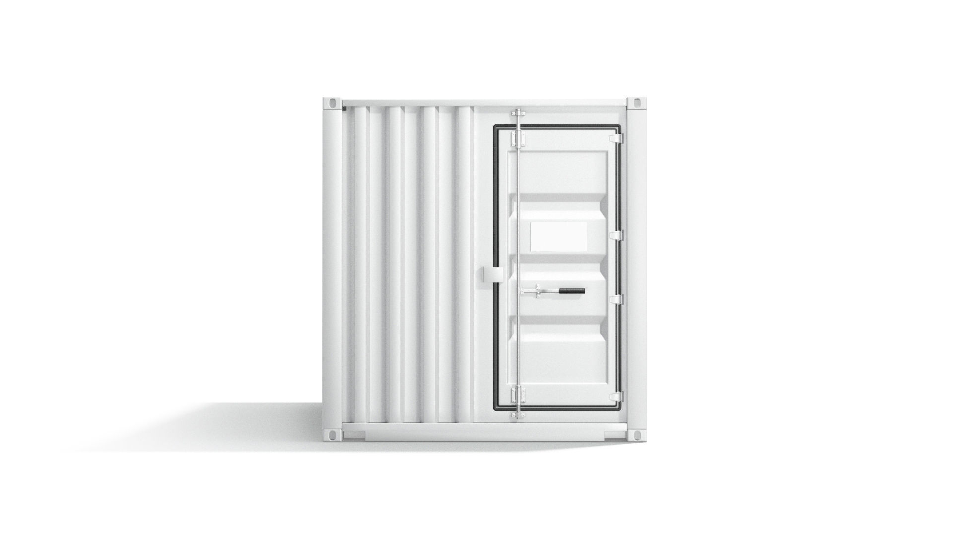 White Cargo Container - shipping steel box 3D model_4