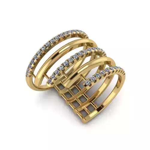 Women Diamond Ring 3dm STL  Render Details - R-18