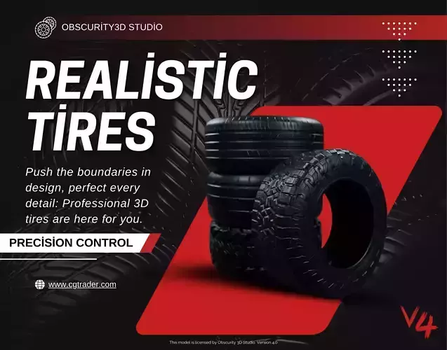 Tire Model Pack V4 Low-poly 3D model