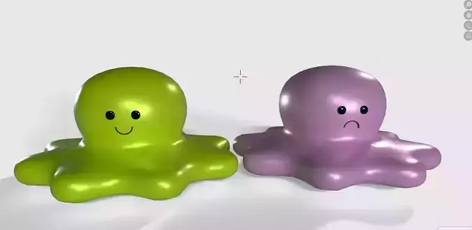 Cheerful and sad octopus