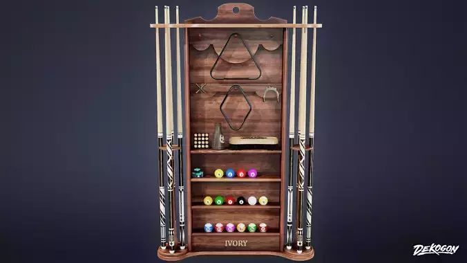 DIVE BAR - Cue Rack 01 - LOW POLY Low-poly 3D model