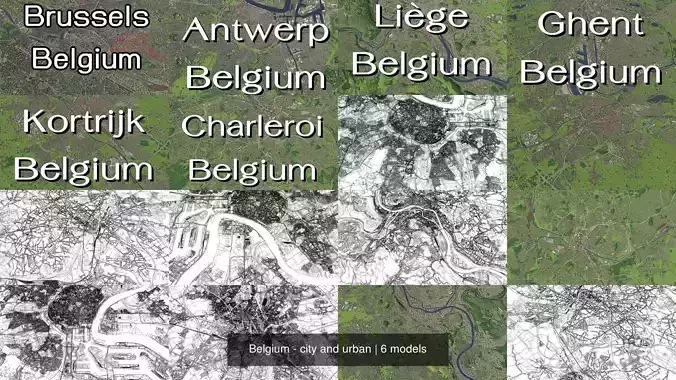 Belgium - city and urban 3D Model Collection