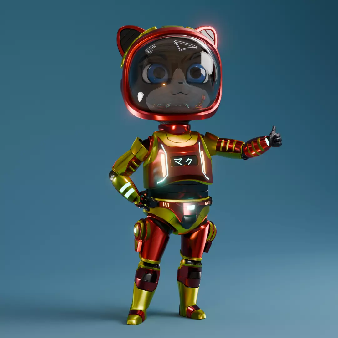 Ironman Space Cat Low-poly 3D model_0