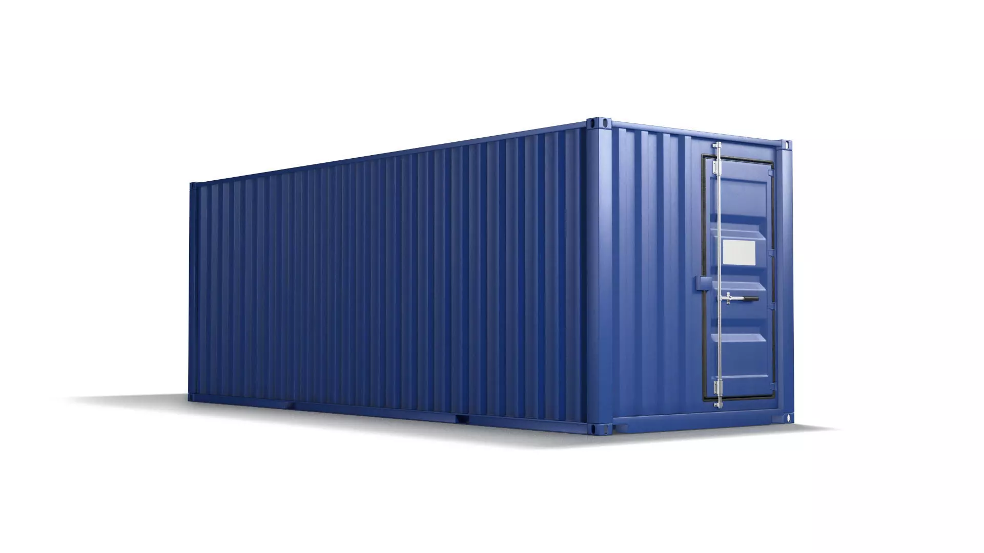 Blue Cargo Container - shipping steel box 3D model_0