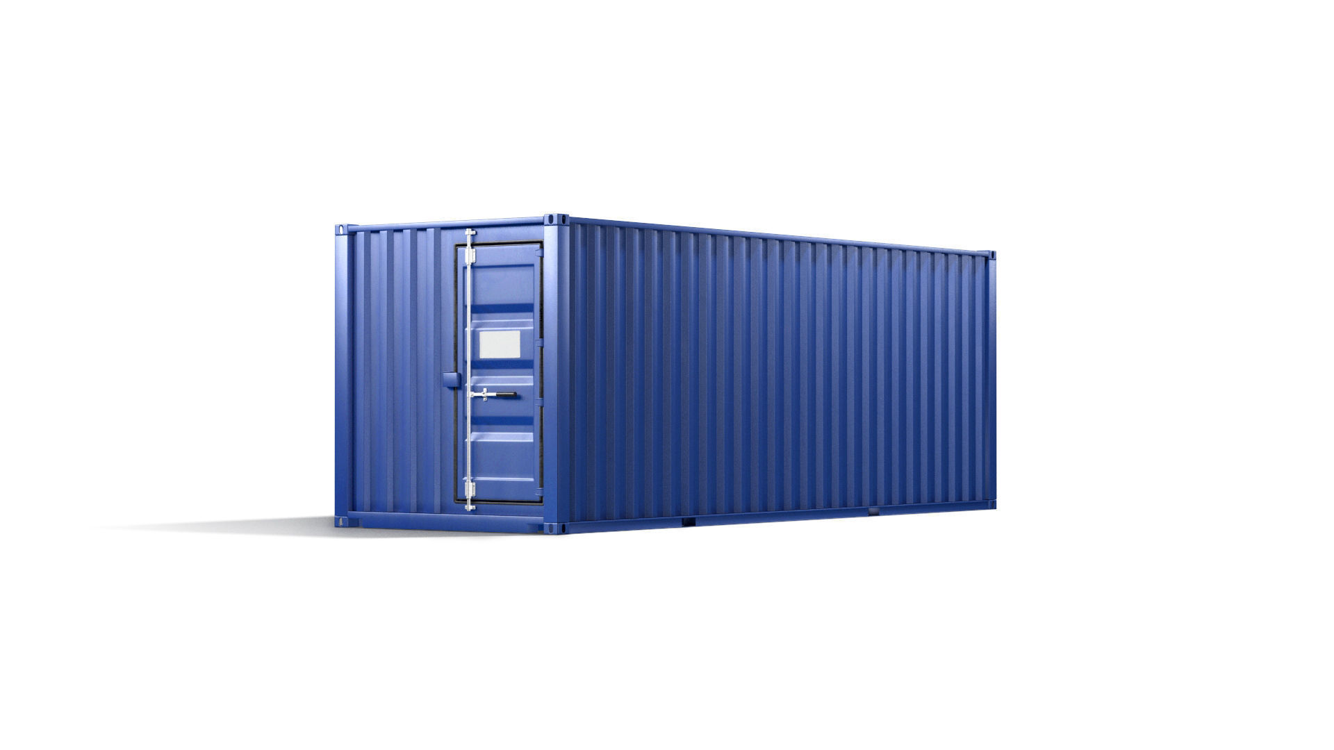 Blue Cargo Container - shipping steel box 3D model_3