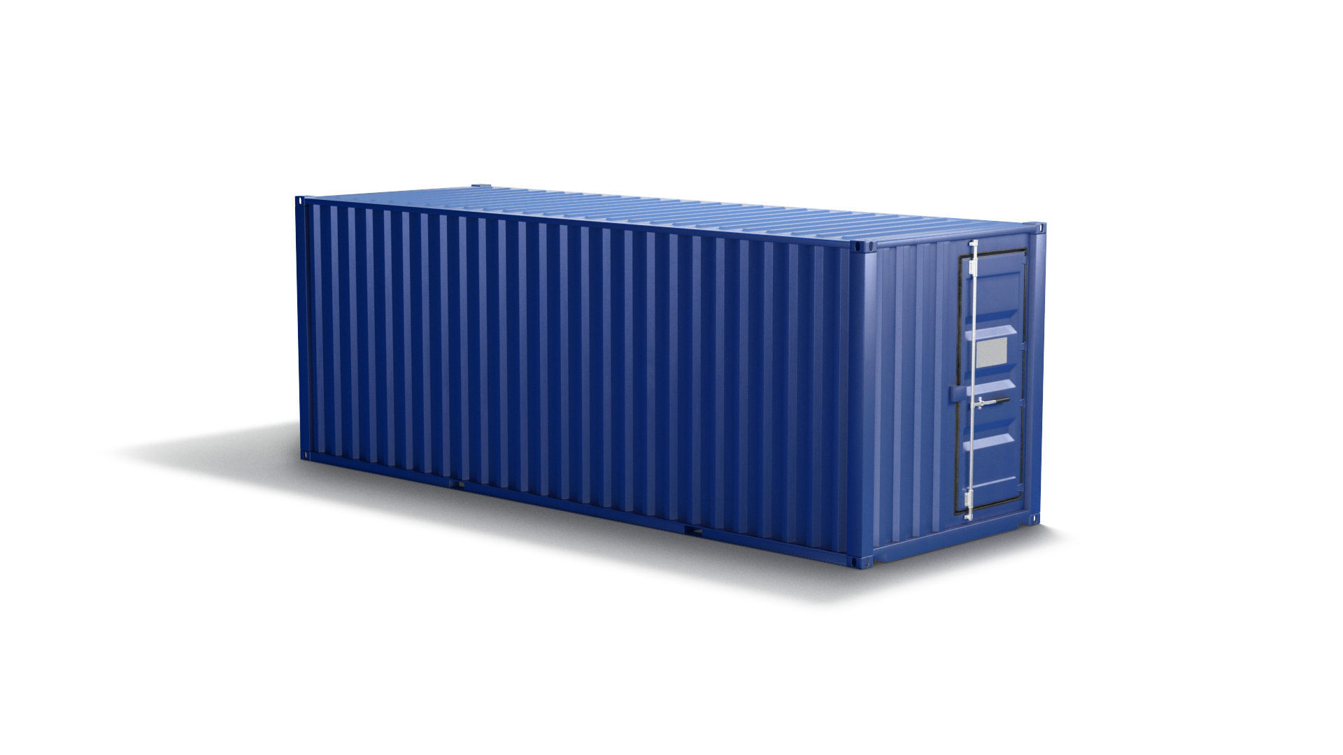 Blue Cargo Container - shipping steel box 3D model_1