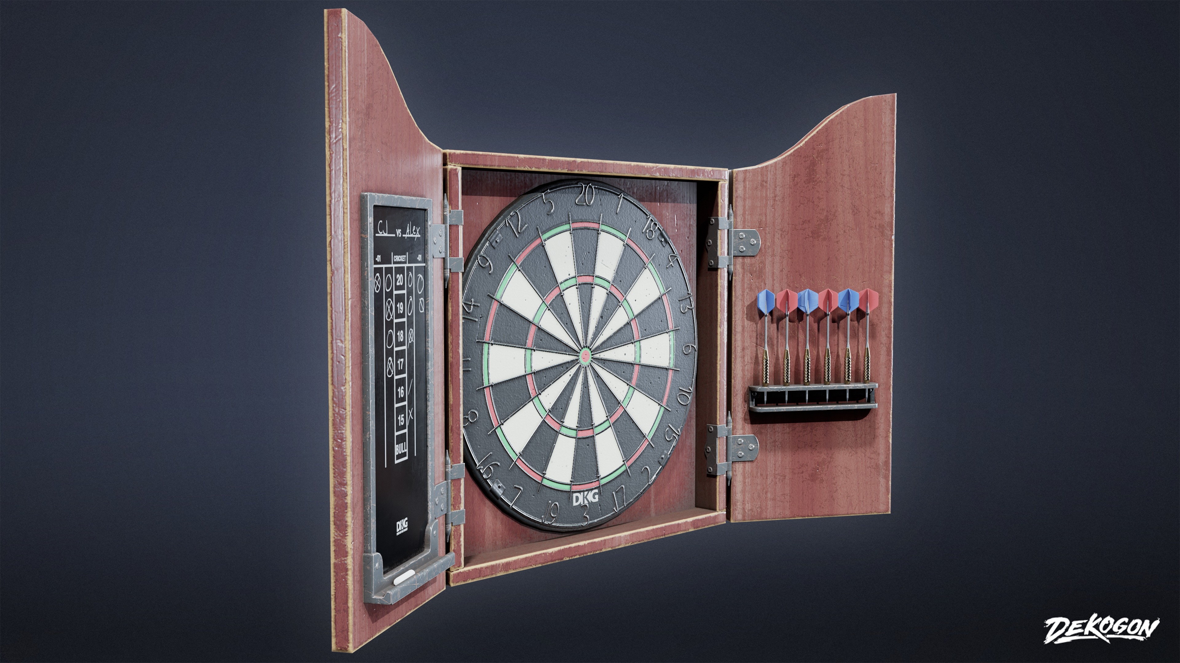 DIVE BAR - Dartboard 01 - LOW POLY Low-poly 3D model_2