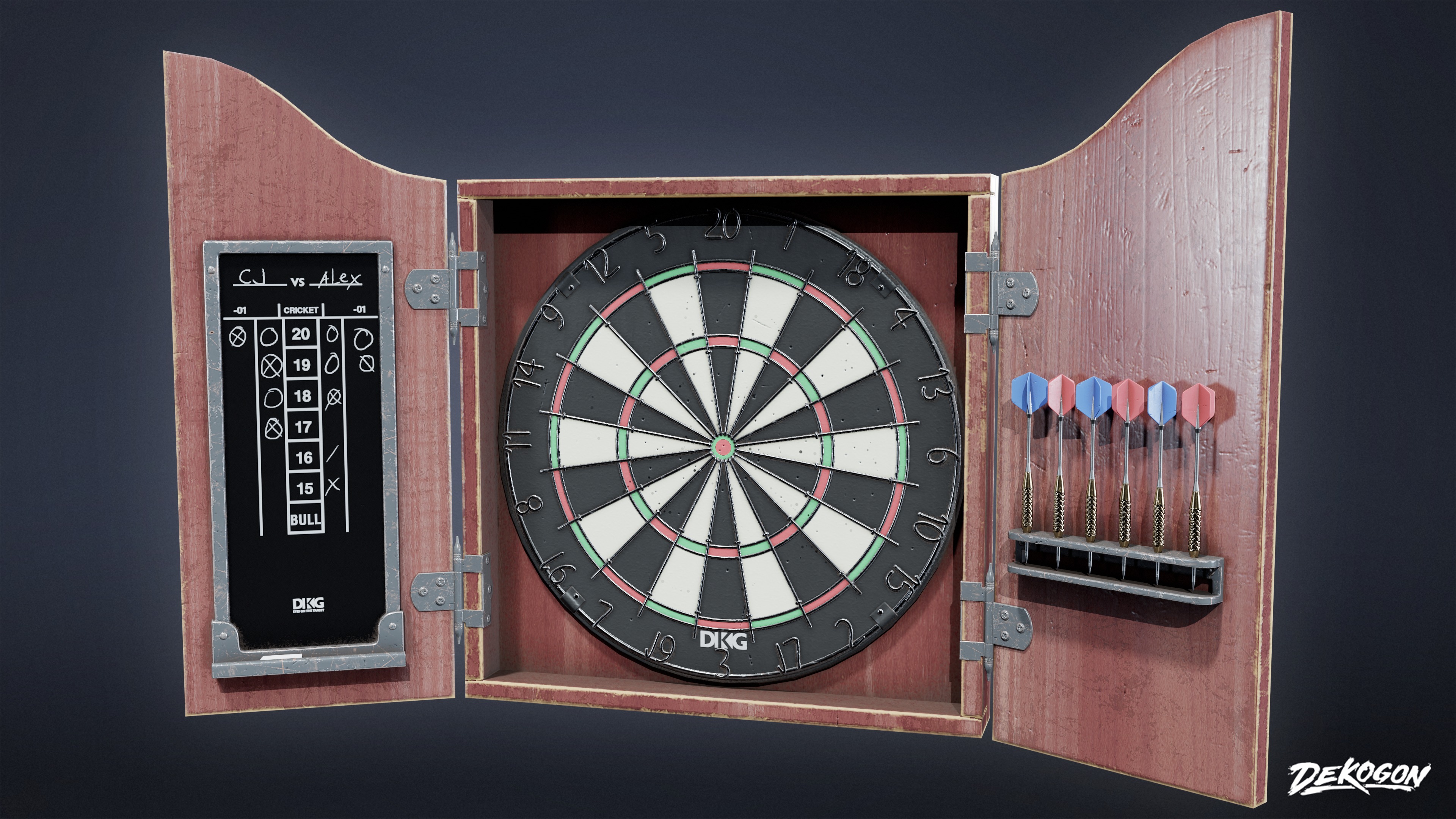 DIVE BAR - Dartboard 01 - LOW POLY Low-poly 3D model_1
