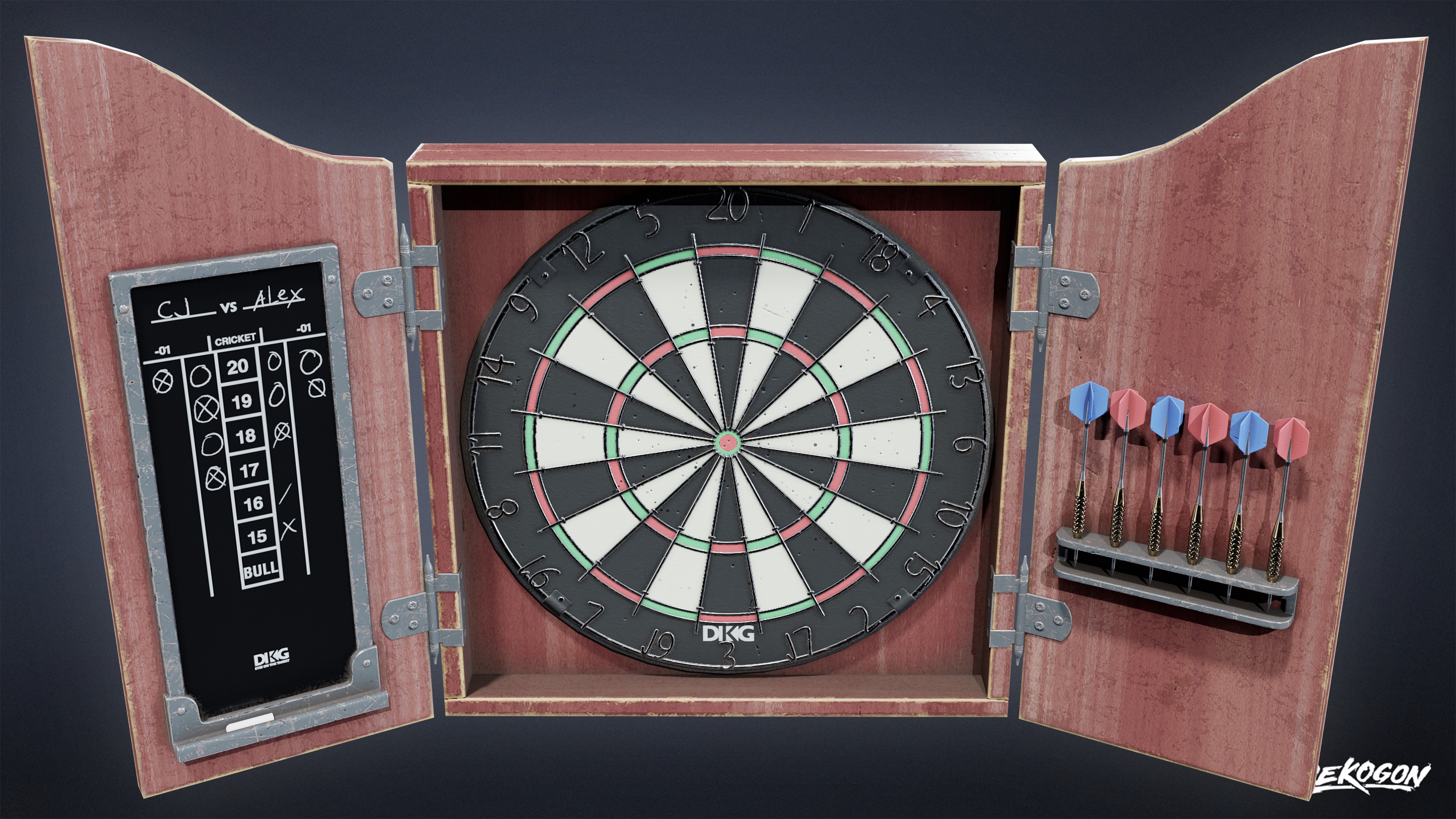 DIVE BAR - Dartboard 01 - LOW POLY Low-poly 3D model_5