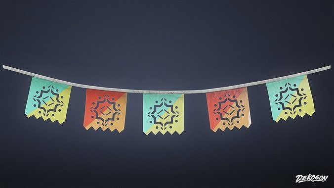 DIVE BAR - Flags 01 - LOW POLY Low-poly 3D model