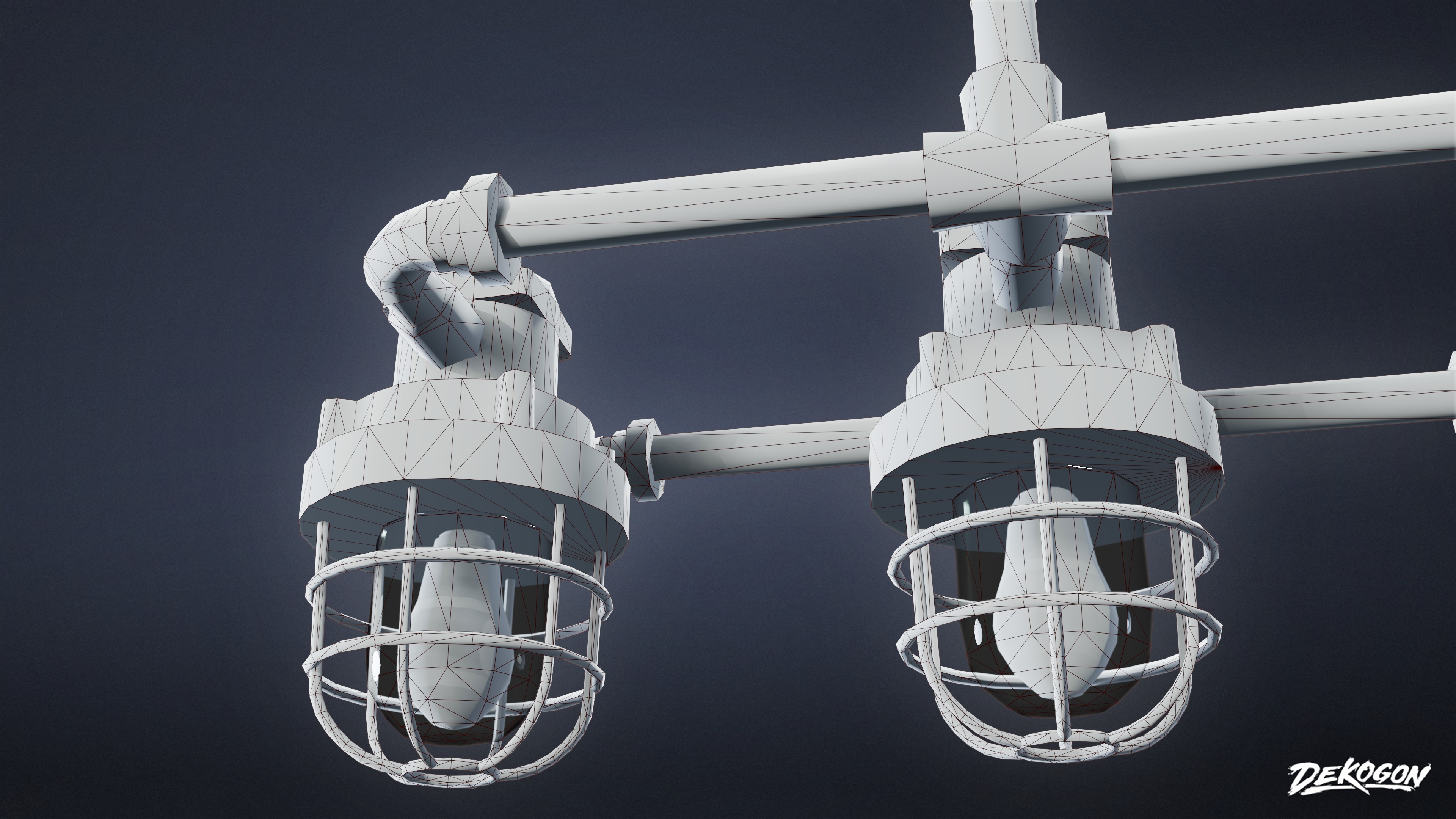 DIVE BAR - Iron Chandelier 01 - LOW POLY Low-poly 3D model_7