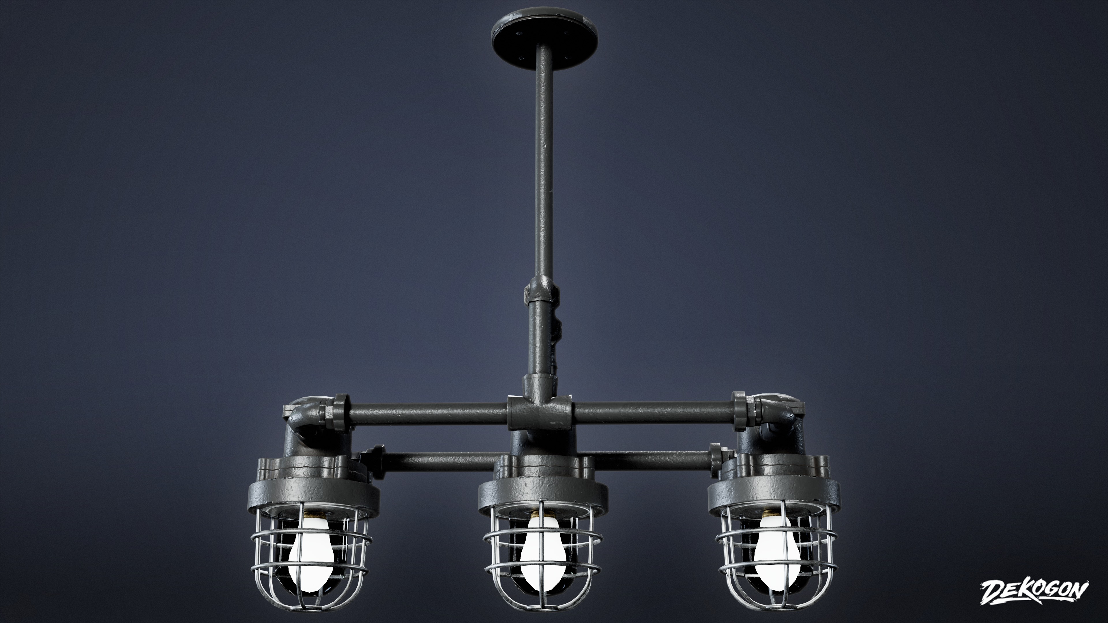 DIVE BAR - Iron Chandelier 01 - LOW POLY Low-poly 3D model_4