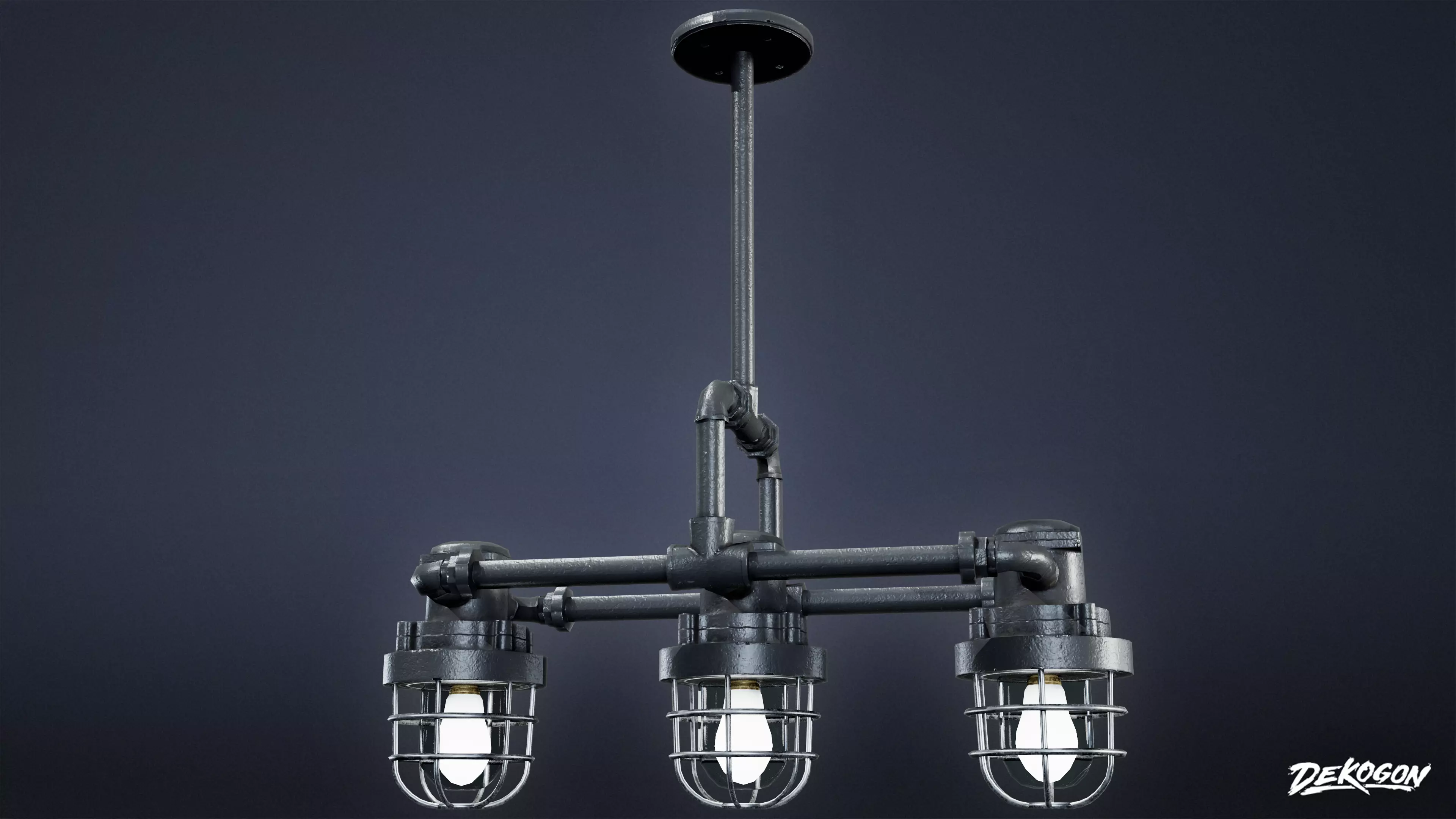 DIVE BAR - Iron Chandelier 01 - LOW POLY Low-poly 3D model_0