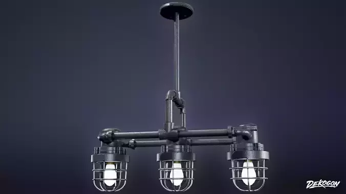 DIVE BAR - Iron Chandelier 01 - LOW POLY