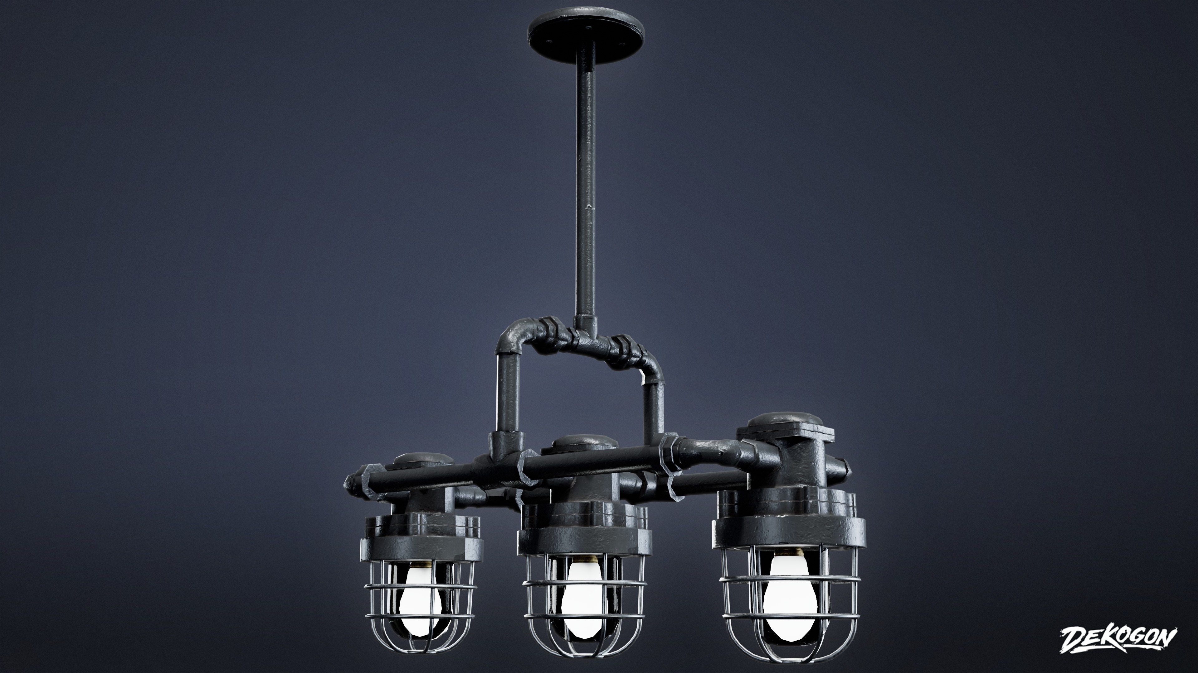 DIVE BAR - Iron Chandelier 01 - LOW POLY Low-poly 3D model_3