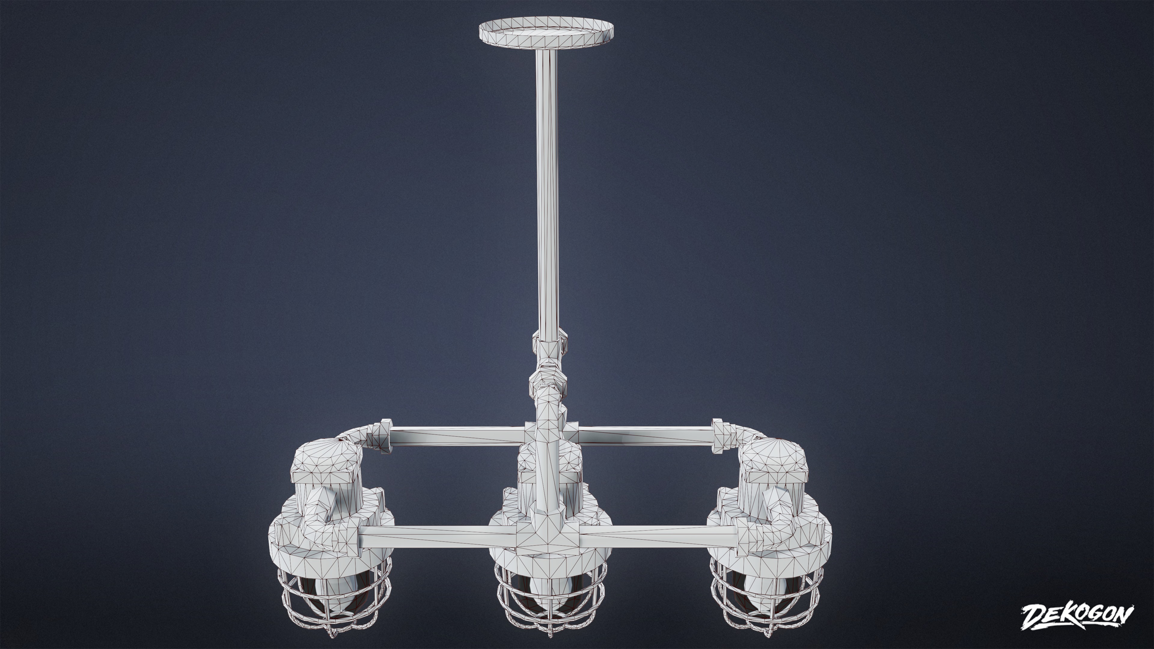 DIVE BAR - Iron Chandelier 01 - LOW POLY Low-poly 3D model_9