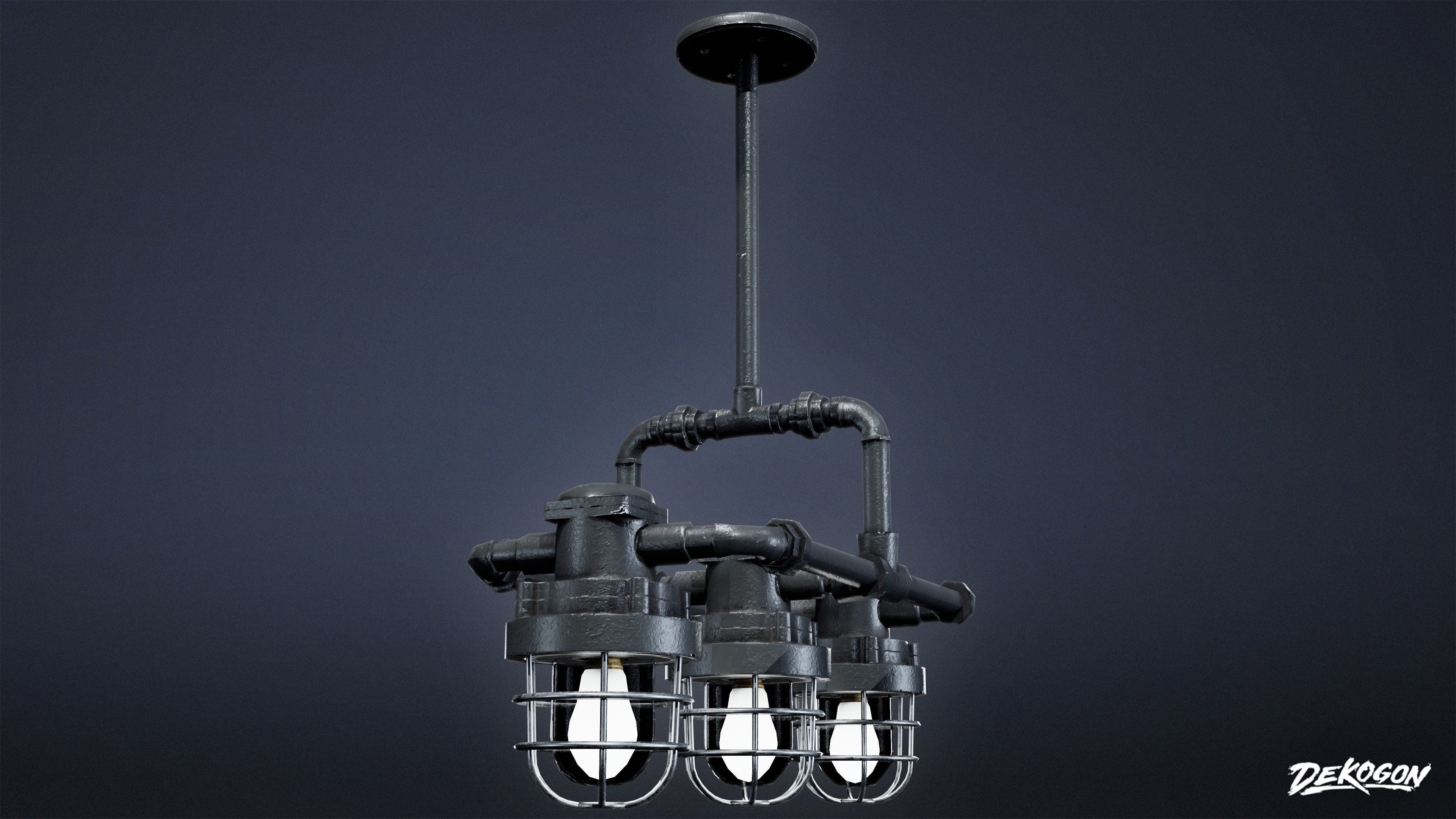 DIVE BAR - Iron Chandelier 01 - LOW POLY Low-poly 3D model_2