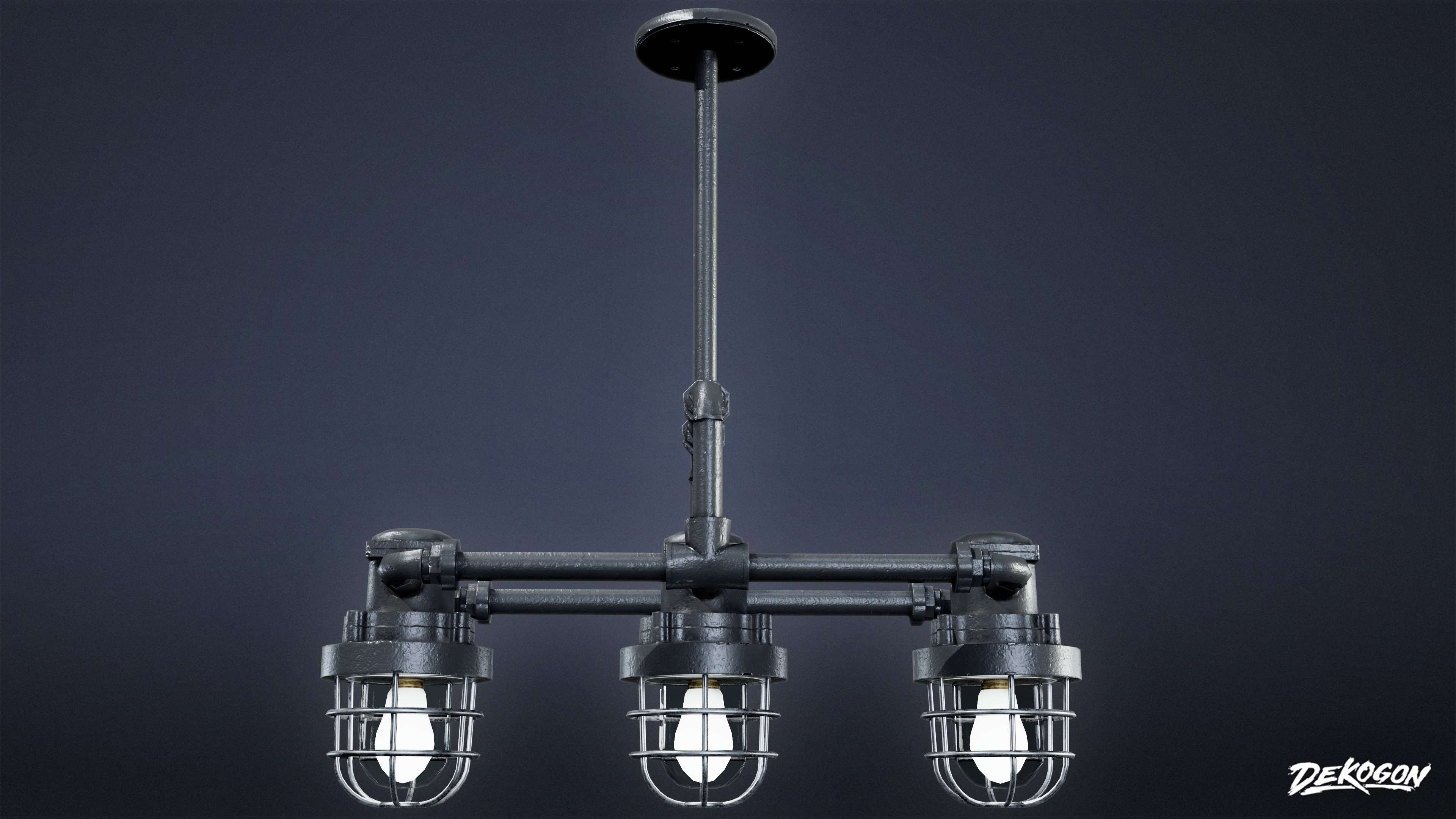 DIVE BAR - Iron Chandelier 01 - LOW POLY Low-poly 3D model_1